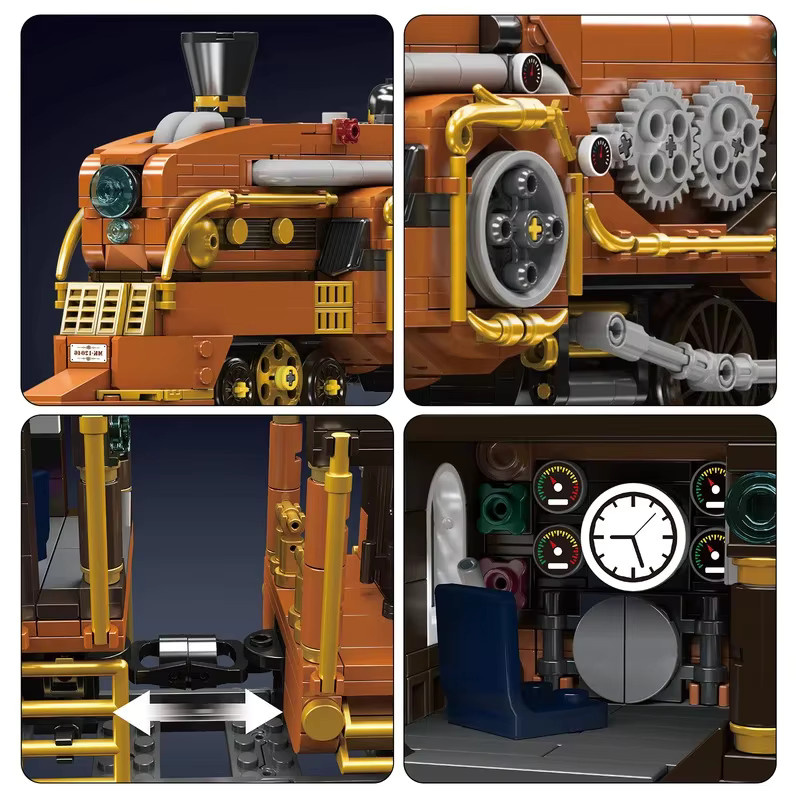 Mould King 12046 Steampunk-Lokomotive, Baustein, APP-Steuerung - Bild 4