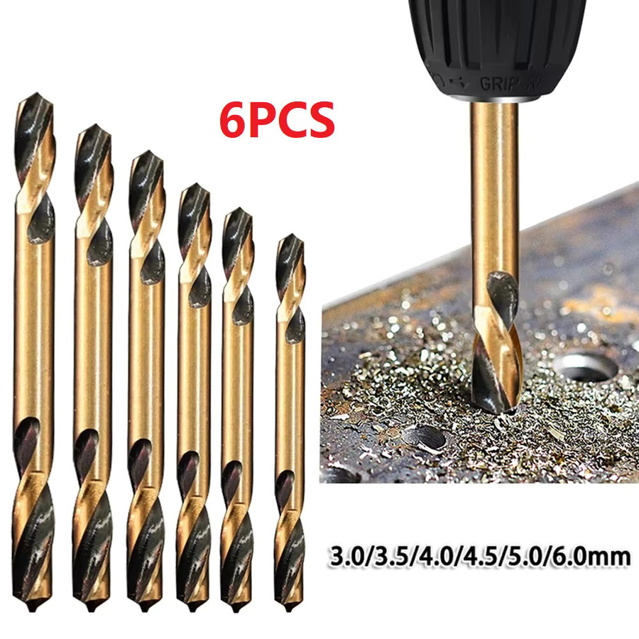 Vibratite 6er Set HSS Doppel-headed Auger Bohrer Bits für Holz, Kunststoff, Metall und Edelstahl, Durchmesser: 3 mm bis 6 mm - Bild 3