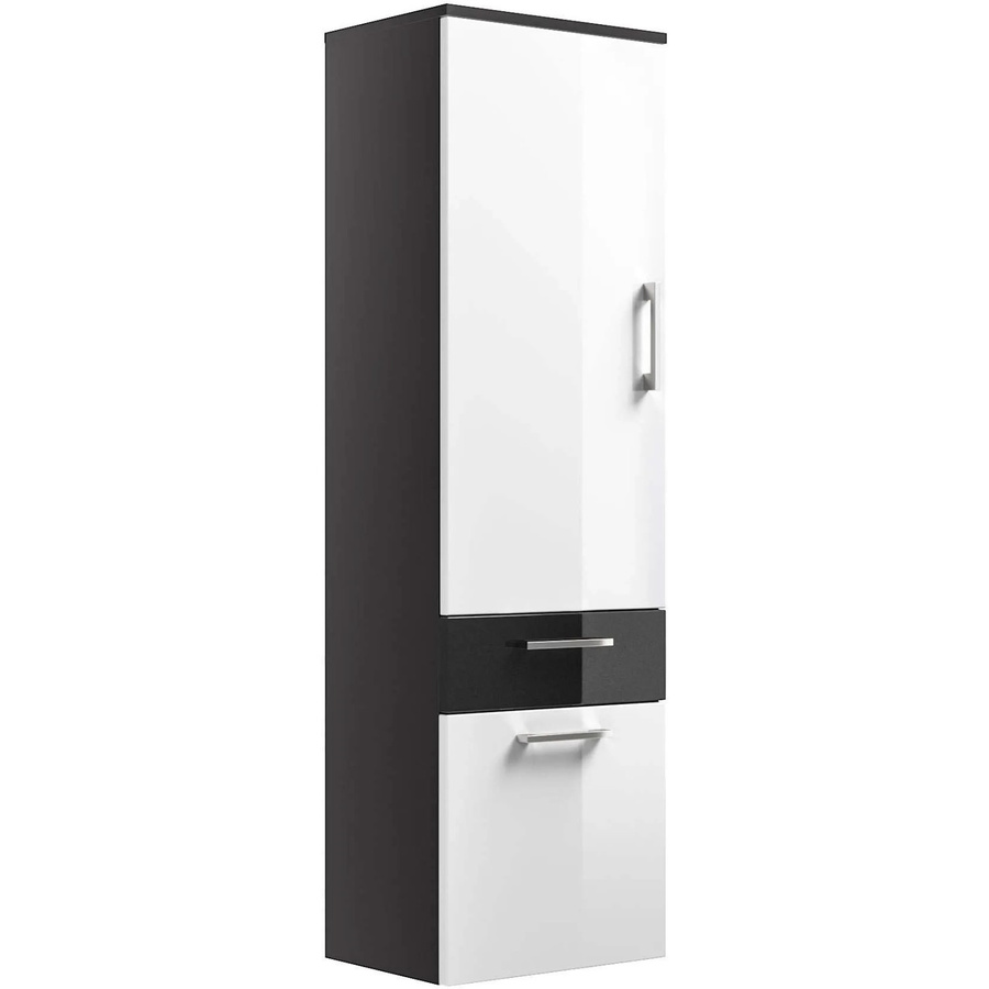 Posseik Bad-Hochschrank Rima Anthrazit mit Soft-Close-Türen und internen Regalen, Breite: 40 cm, Höhe: 134,5 cm - Bild 2