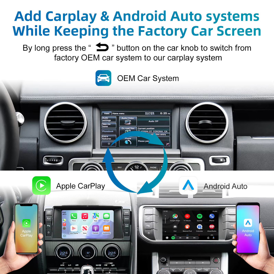 LEXXSON Drahtlose CarPlay Decoderbox für Land Rover Jaguar Range Rover Evoque Discovery 4 XE XF F-Type 2012–2016 mit Bluetooth - Bild 4