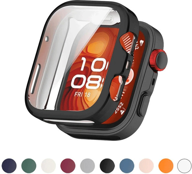 Smartwatch-Zubehör Huawei Watch Fit 4, Silikon-TPU-Gehäuse aus Glas, Schwarz - Bild 1