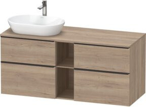 Duravit Waschtischunterschrank D-Neo in Weiß und Eiweißmarmor mit 2 Schubladen, Breite: 140 cm, Tiefe: 55 cm - Bild 1