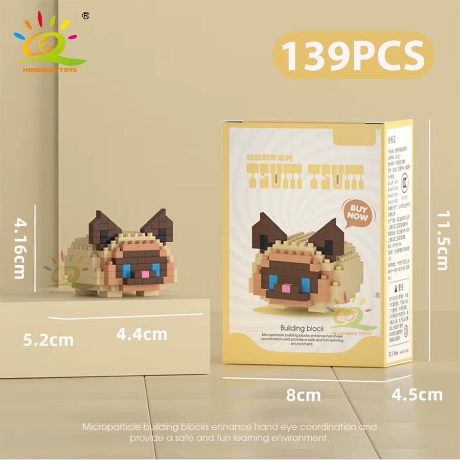 Huiqibao Mini Haustier Hund Katze Modell, Baustein, Lernspielzeug - Bild 2