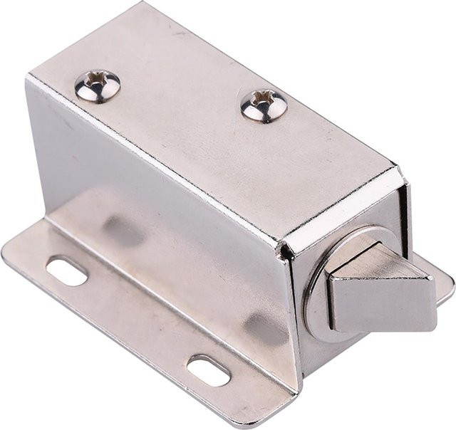 Elektromagnetisches Magnetventil als Elektroschloss für Tür, Schrank und Schublade in Weiß und Silber aus Metall - Bild 1