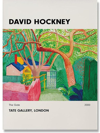 David Hockney Kunstdruck Leinwand Vintage Poster Abstrakte Landschaftsmalerei Wandbild für dein Wohnzimmer, B/H: 50 x 70 cm, Rahmenlos