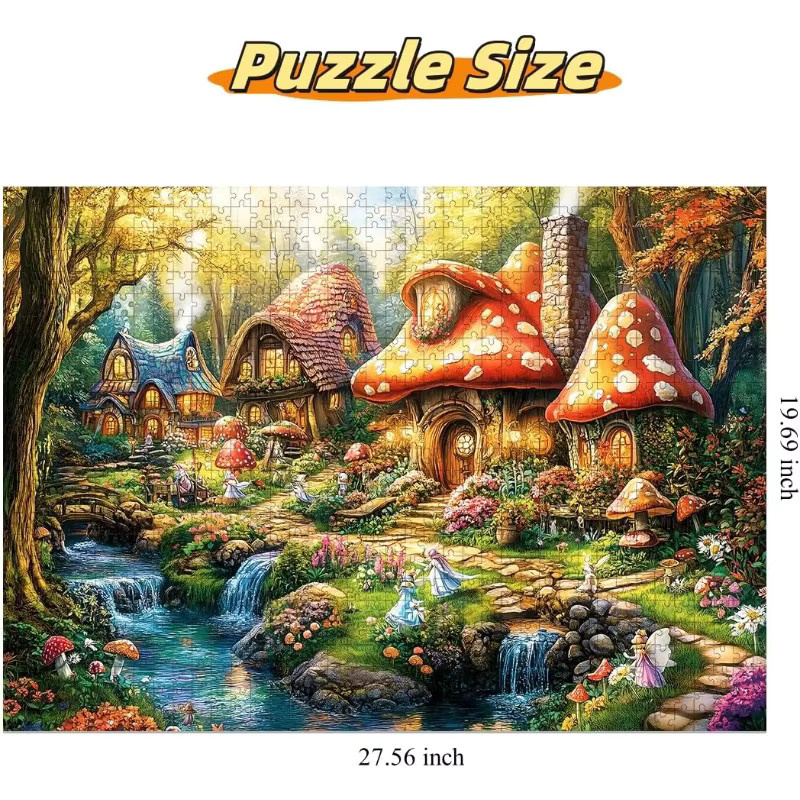 Moruska Wonderland Puzzle-Serie, Fairy Fantasy Mushroom Village Puzzle, 1.000 Teile - Bild 3