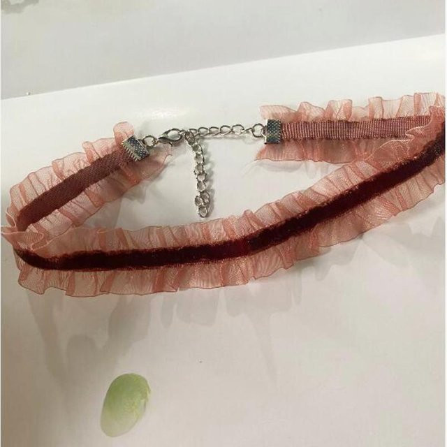 XYNN Halskette Samt-Choker, schokoladenbraun, Damen, Vintage - Bild 1