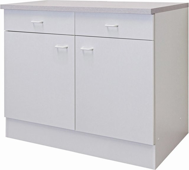 Flex-Well Classic Küchen-Unterschrank Speed Weiß, Breite: 100 cm, Höhe: 85 cm, Tiefe: 50 cm - Bild 1