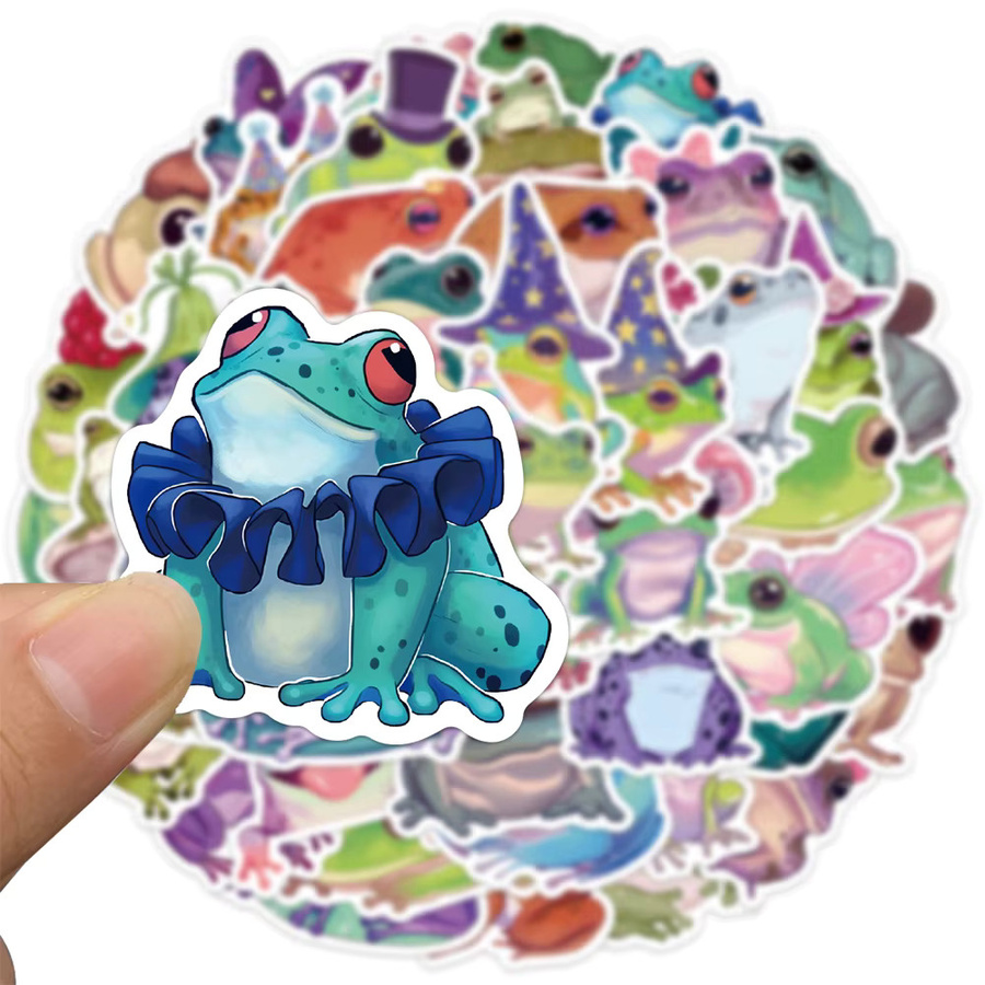 50 Stück wasserfeste Frosch-Aufkleber in Multicolour für Handyhüllen, Laptops und Wasserbecher - Bild 2