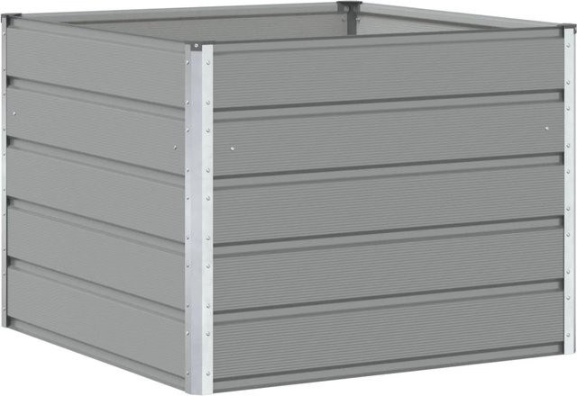 vidaXL Pflanzkübel aus Stahl in Hellgrau, B/T/H: 100 x 100 x 75 cm - Bild 1
