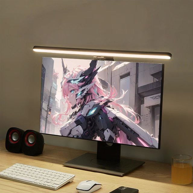 FEICAN RGB LED Monitor Licht in Schwarz – Dimmbare USB Bildschirmleuchte für Gaming und Atmosphäre - Bild 1
