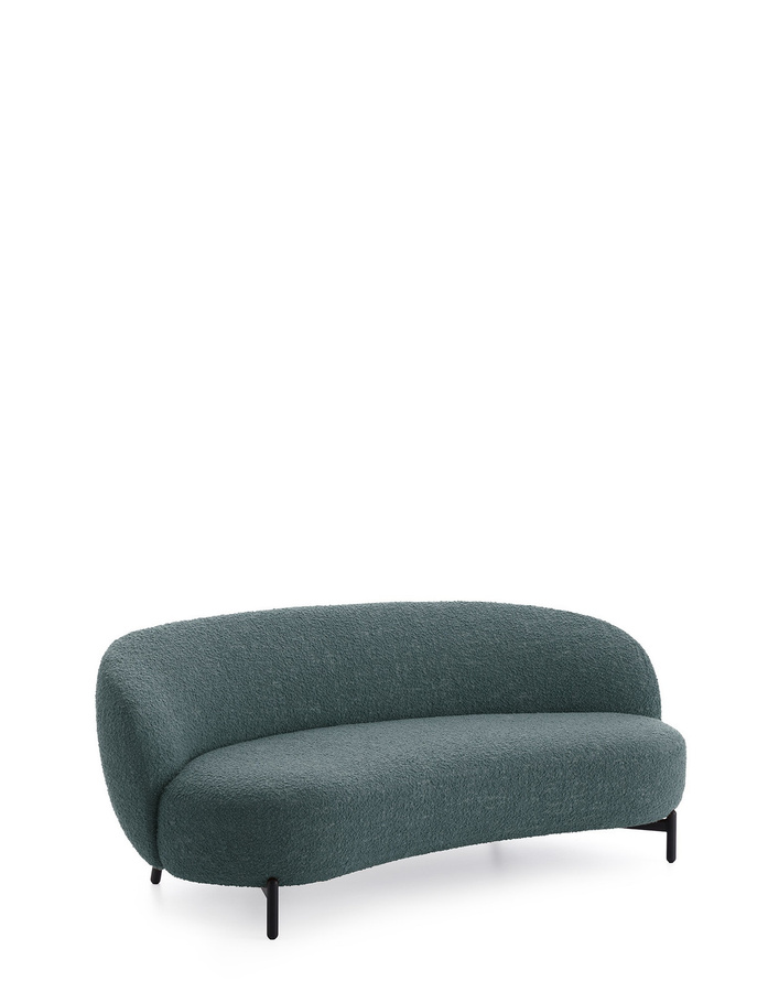 Kartell Lunam Sofa Curly Polstersofa mit Metallgestell und abnehmbaren Bezügen in Grün und Blau - Bild 2