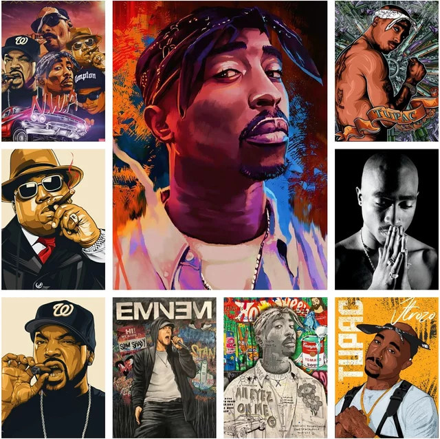 KAYOU 5D DIY Diamantmalerei Tupac Shakur Mosaik Set Hip-Hop Rapper Kristall Strass Kunst zur Wanddekoration, Multicolor, B: 20,0 cm, H: 20,0 cm - Bild 1