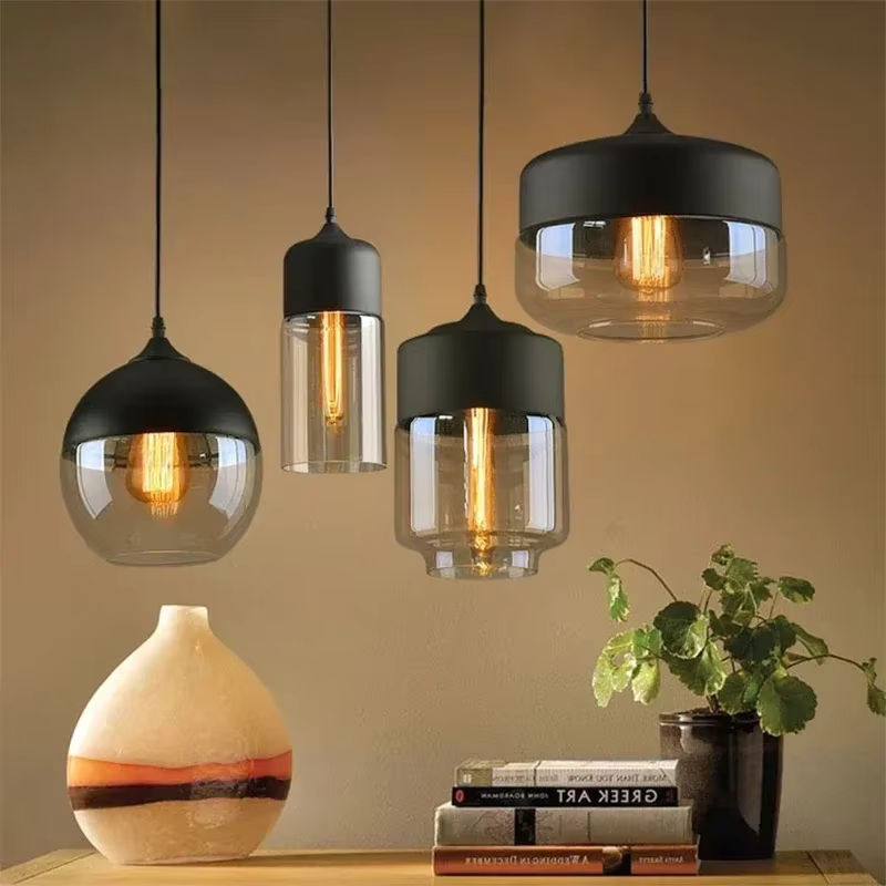 DAMIASMIL Nordic LED Glas Anhänger Leuchte in Holzoptik für Wohnzimmer, Esszimmer und Schlafzimmer - Bild 2