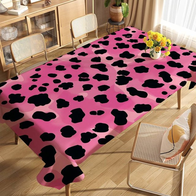 JMG Household Supplies Tischdecke mit Leopardendruck in Rosa, fleckenabweisend und waschbar, B/B: 100 x 140 cm - Bild 1