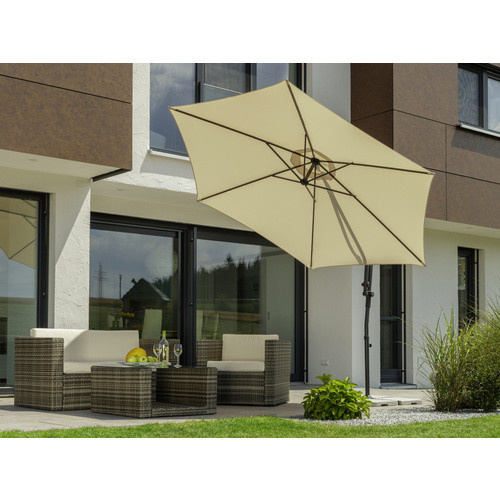 Schneider Schirme Ampelschirm Genua in Beige mit Kurbelmechanik und UPF 50+ Schutz - Bild 3