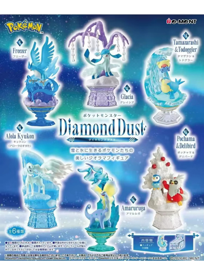 Re-Ment Pokemon Diamond Dust Serie Sammler-Blindbox Multicolor Mini-Figuren Glaceon und Alolan Ninetales für Anime-Fans - Bild 2