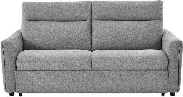 Vente-unique Schlafsofa Sovania Grau mit Ausziehfunktion und Armlehnen, Breite: 193 cm