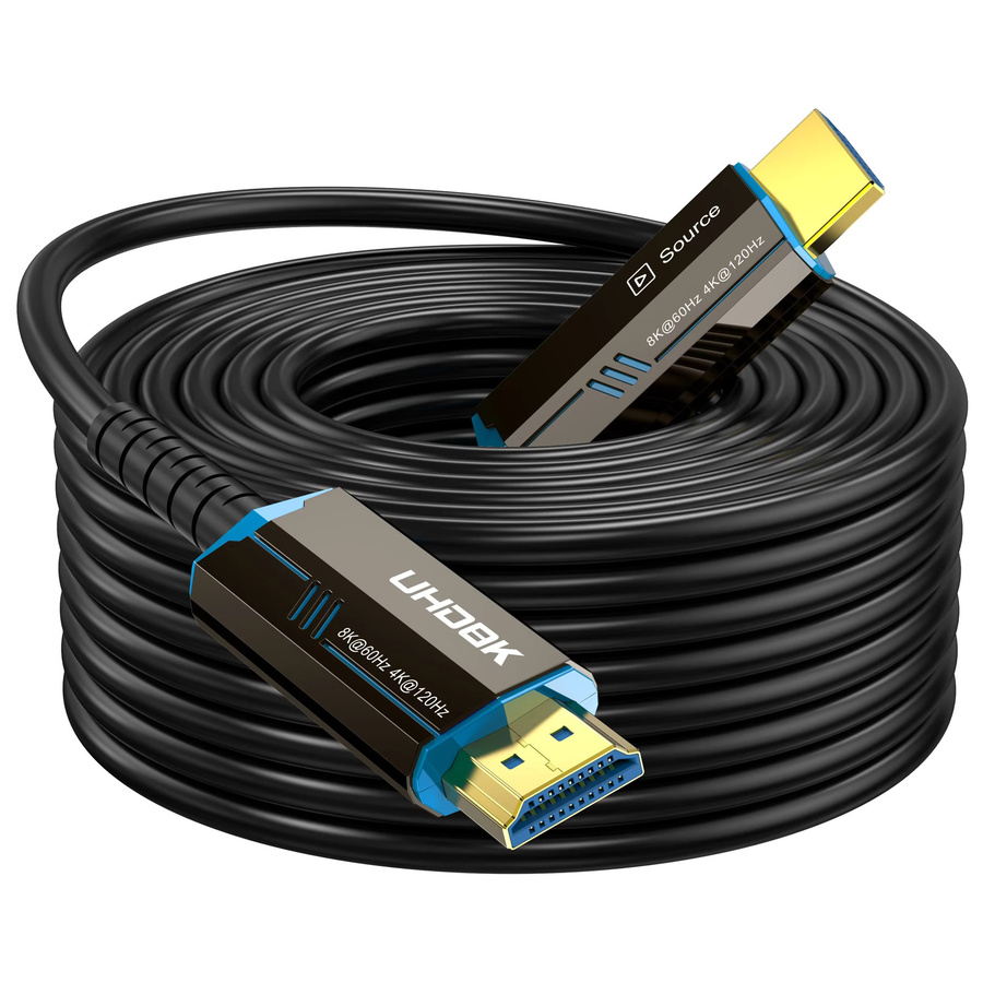 LMCNZZ HDMI 2.1 Optisches Glasfaserkabel in Schwarz mit 8K 60Hz, 4K 120Hz und 48Gbps für TV und Projektoren - Bild 3