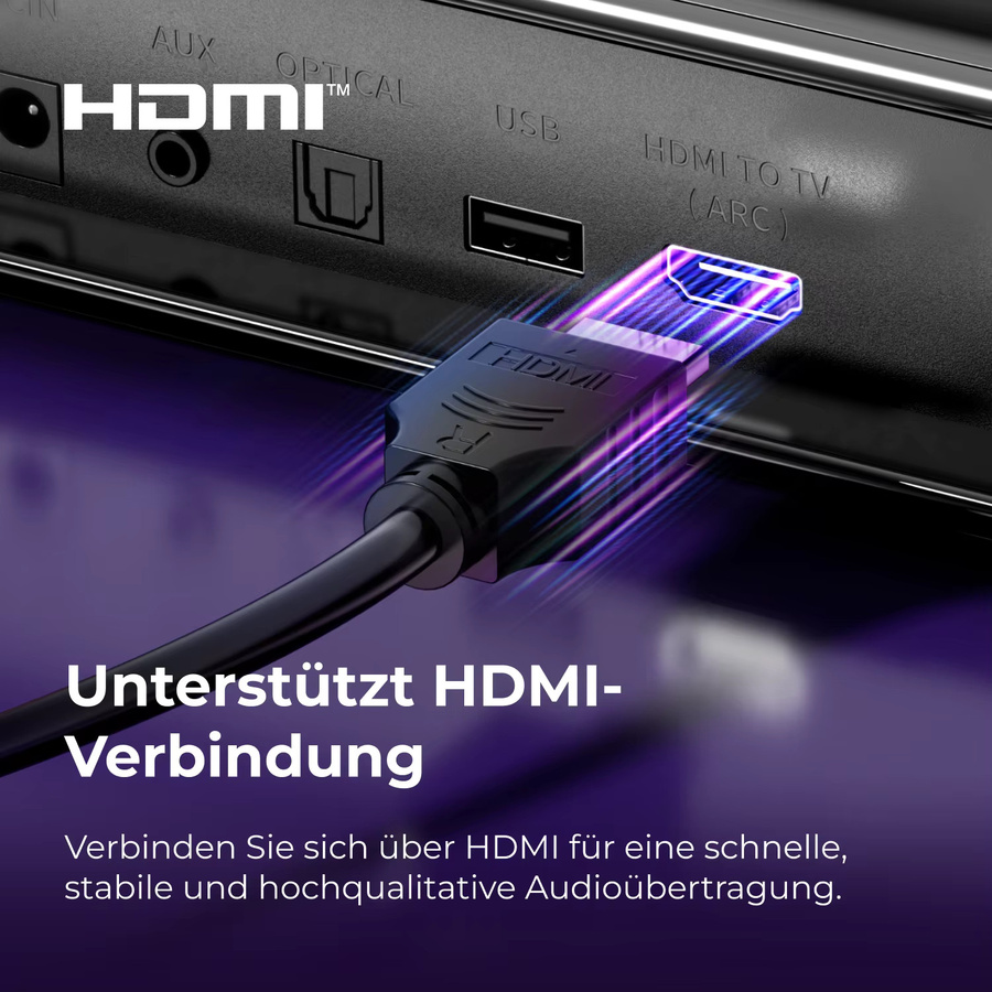 ULTIMEA 7.1-Kanal Soundbar mit Subwoofer und RGB-Beleuchtung in Schwarz, 3-in-1 abnehmbares Surround-Sound-System mit App-Steuerung - Bild 6