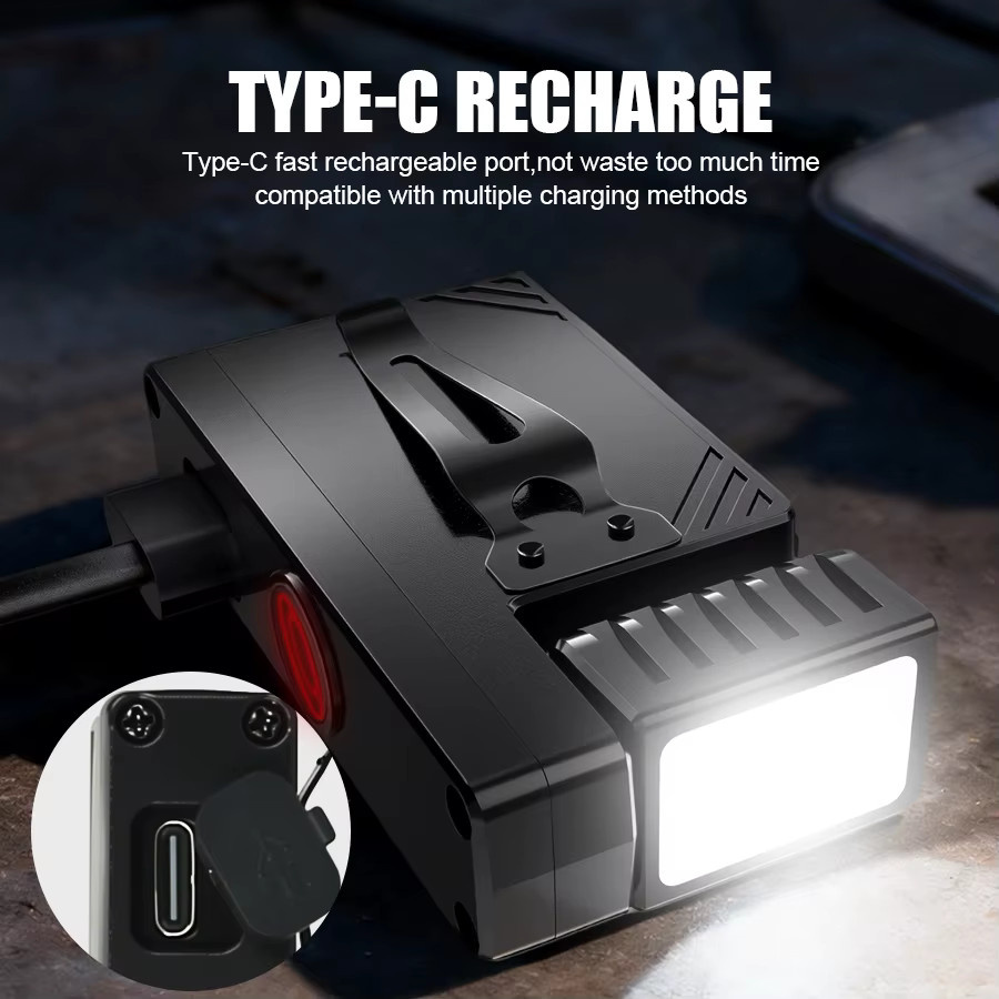ZHIYU Wiederaufladbare Mini-EDC-Taschenlampe mit LED, Magnet-Arbeitslicht und Stift-Clip in Schwarz - Bild 3