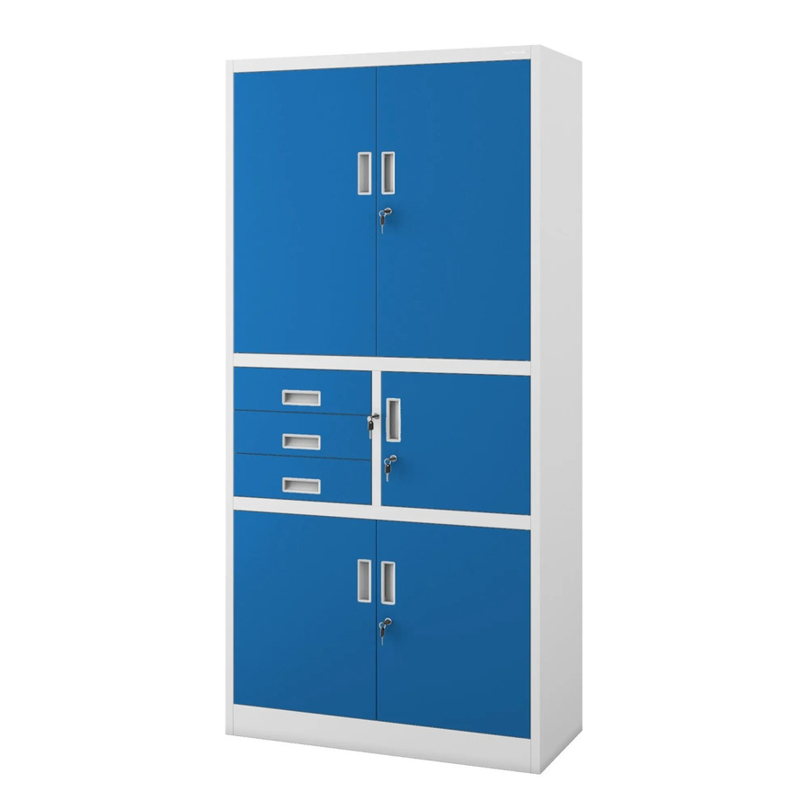 JAN NOWAK Aktenschrank FILIP II aus Metall mit Schubladen und Tresor, Grau-Blau, B/T/H: 90 x 40 x 185 cm - Bild 2