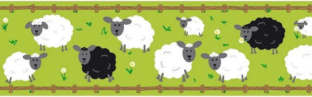 PROFHOME Kindertapete mit Tiermotiv in Grün, Schwarz und Weiß, B: 0,15 m, H: 5,00 m - Bild 1