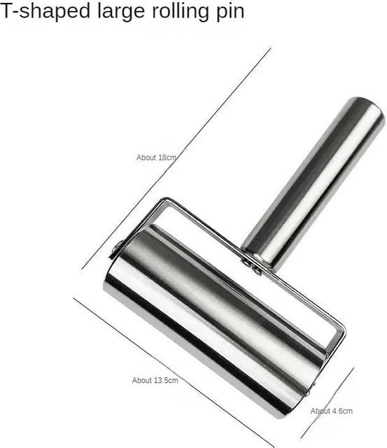 Einhändiges Nudelholz aus Edelstahl in Silber von Yiran Furniture - Bild 1