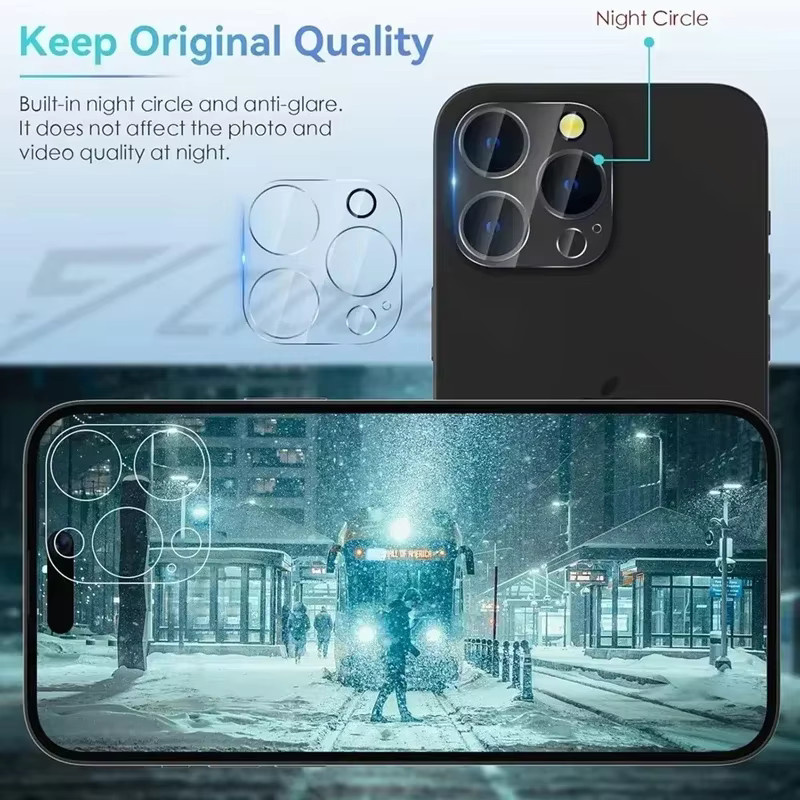 4er-Set Objektiv-Schutzglas für Apple iPhone 11 12 13 14 15 16 Pro Max Plus Mini, transparent - Bild 5