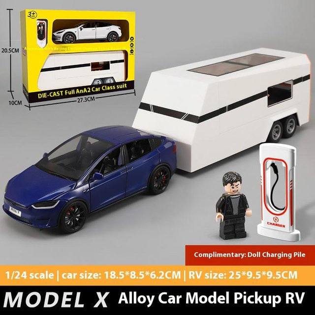 Linyi toy car Model Y Model X Model S Anhänger Wohnmobil, Spielzeugfahrzeug, Metall, 1:24, ab 14 Jahren - Bild 1