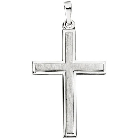 Colfem Anhänger Kreuz, 925 Sterling Silber, mattiert, Unisex - Bild 1