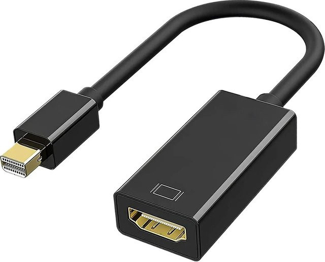 Apple Mini Displayport auf HDMI Adapter Kabel in Schwarz für MacBook Air Pro, 4K und 1080P kompatibel - Bild 1