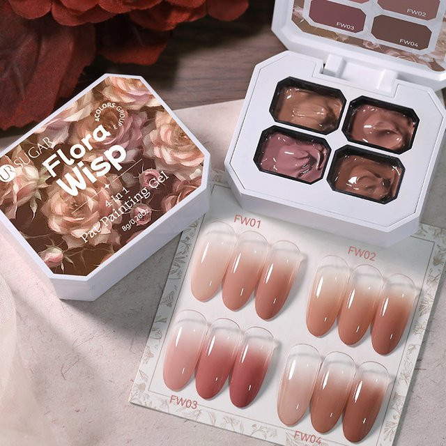 UR SUGAR 4 in 1 Malerei Gel Nagel, 4 Farben, Glänzend - Bild 1