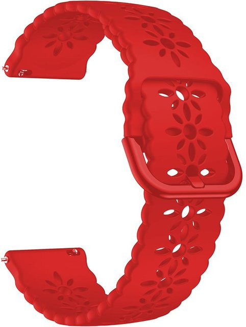 Uhrenarmband Silikon, 20 mm, rot, Damen - Bild 1