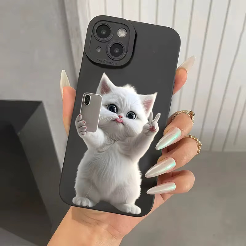Silikon Soft Cover mit Katzenmuster für Xiaomi Redmi Note 14 13 12 11 Pro Plus 4G 5G 12S 11S 10S 13C 14C 12 in Schwarz - Bild 2