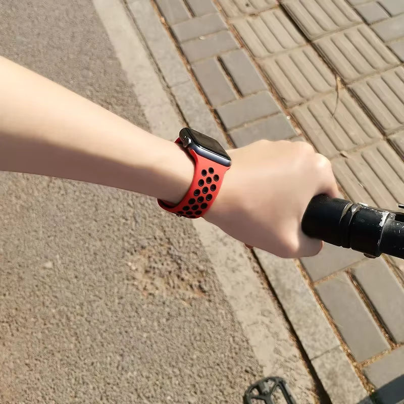 Silikonarmband für Apple Watch, Schwarz, Unisex - Bild 3