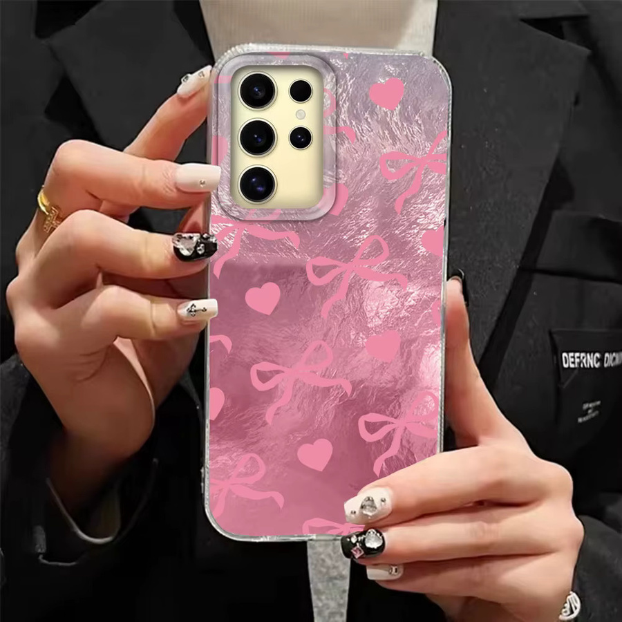 FunYudas Handyhülle mit buntem Herz- und Schleifenmuster für Samsung Galaxy S24 S23 S22 S25 S21 Plus S20 FE Ultra, TPU Schutzhülle, Mehrfarbig - Bild 2