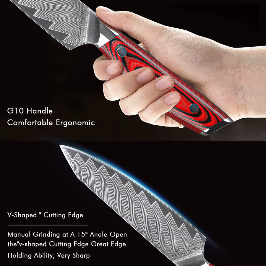 YIZEMA Allzweckmesser aus 67-lagigem Damaststahl, 12,7 cm Paring Knife für Küche und Profis - Bild 6