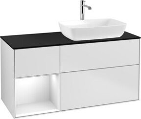 V&B Waschtischunterschrank Finion mit Wandbeleuchtung, Weiß lackiert, Breite: 120 cm, Tiefe: 50,1 cm, Höhe: 50,1 cm - Bild 1