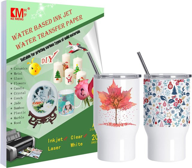 Transparentes Wasserrutsche-Aufkleberpapier für Tintenstrahldrucker in A4 für DIY-Design und Transferdruck - Bild 1
