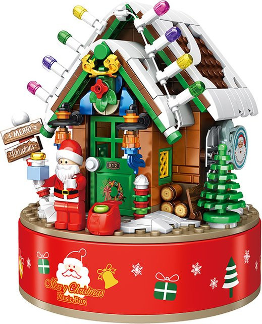 Panlos Christmas House Musical Rotation Box Building Block Set 502-teiliges Set - Bild 1