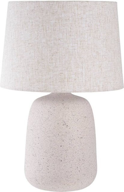 Housenordic Tischleuchte Croft in Stone Keramik, Beige/Grau, E27, B/T/H: 30 x 30 x 46 cm - Bild 1