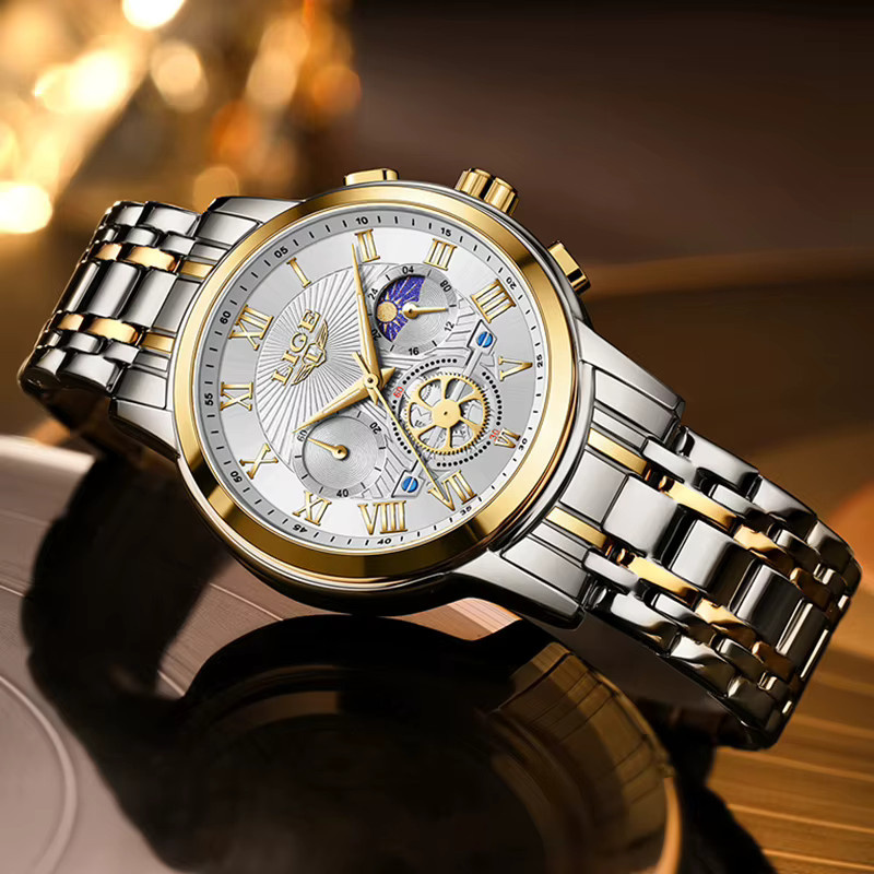 LIGE Armbanduhr Quarz, Edelstahl, Weiß, Damen - Bild 2