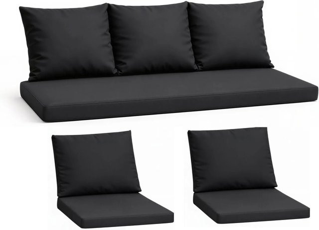 Setgarden Komfort Set Gartenloungekissen für Technorattan-Möbel in Schwarz, 1-teilig, Breite: 160 cm, Tiefe: 50 cm - Bild 1