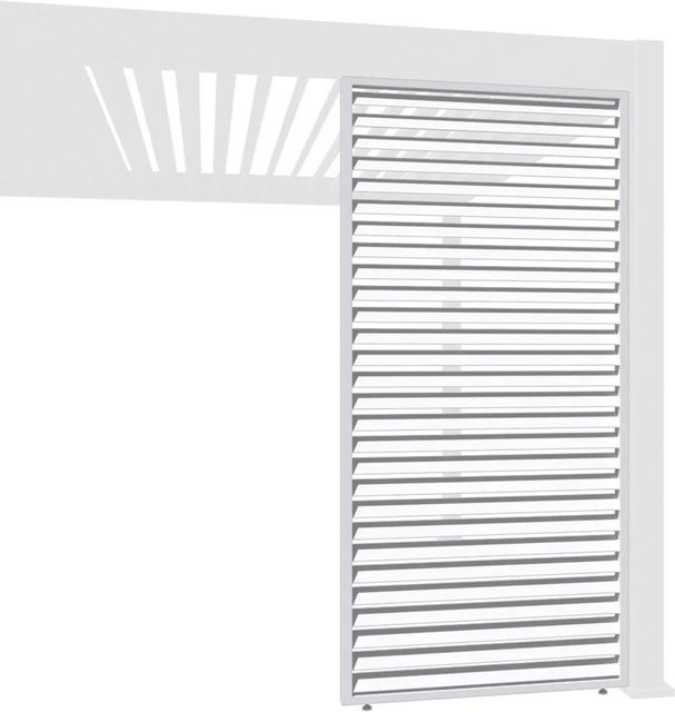 Weide Horizontale Lamellenwand für Weide Pergola aus Aluminium in Weiß, Höhe: 113 cm, Breite: 235 cm - Bild 1