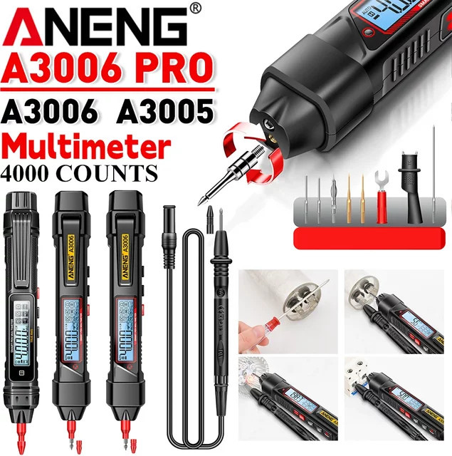 ANENG Digitaler Spannungsprüfstift A3006/A3005 Multimeter mit 4000 Zählungen als Voltmeter und Diodenmessgerät für die Automobiltechnik - Bild 1