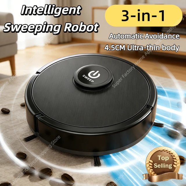 XMSJ 3-in-1 Intelligenter Roboter-Staubsauger mit 6000Pa Saugkraft, Lasernavigation und Wischfunktion für Tierhaare und Hartböden, Weiß oder Schwarz - Bild 1