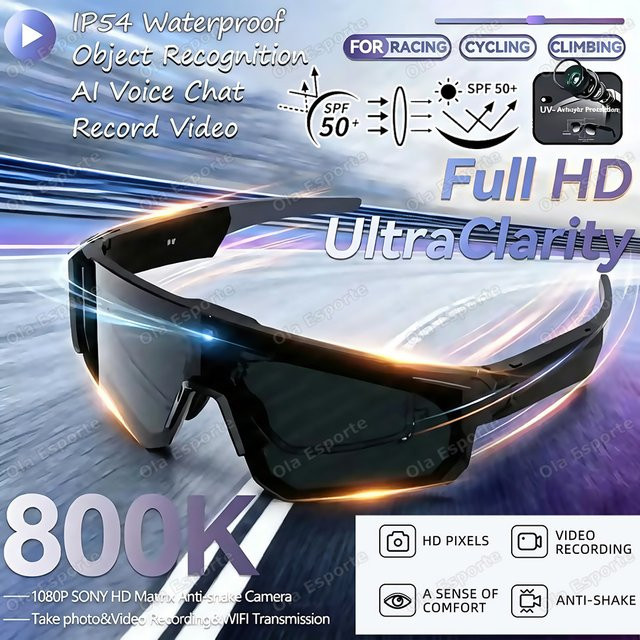 Ola Esporte Smart-Brille für Herren in Orange mit HD-Foto-Video-Funktion, Bluetooth-Anruf und Übersetzungsfunktion als Sport- und Sonnenbrille - Bild 1