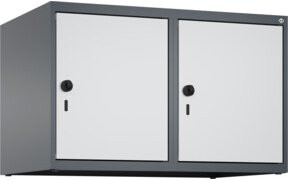 C+P Aufsatzschrank 7016/7035 aus Stahl mit 2 Abteilen und Sicherheits-Drehriegel, B/T/H: 80 x 50 x 50 cm - Bild 1