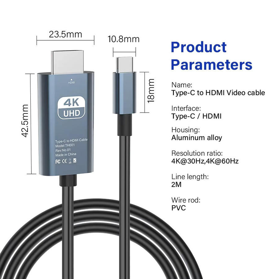KEBIDUMEI USB-C auf HDMI Kabel für 4K 60Hz, Konverterkabel kompatibel mit iPhone, MacBook Air, iPad und Samsung Laptop - Bild 5